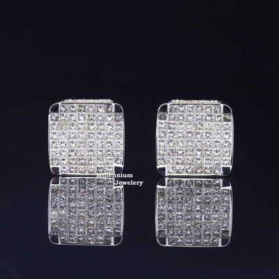 Best Hip Hop Round and Princess Moissanite Diamond Stud Earring  First