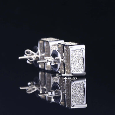 Best Hip Hop Round and Princess Moissanite Diamond Stud Earring Six