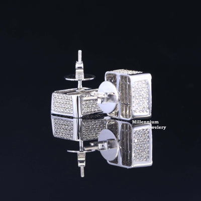 Best Hip Hop Round and Princess Moissanite Diamond Stud Earring Five