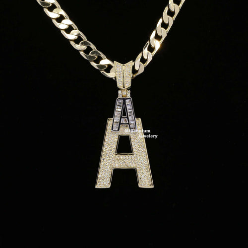 Custom Unique Designed A Moissanite Diamond Bust Down Hip Hop Pendant