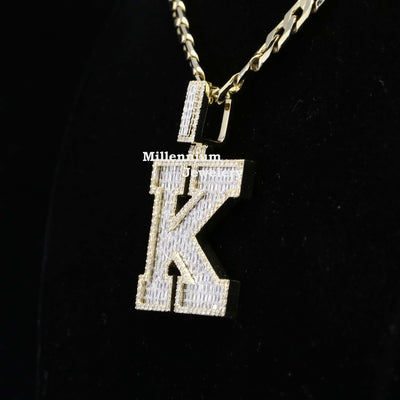 Custom Classic K Initial Moissanite Diamond Iced Out Hip Hop Pendant Fifth