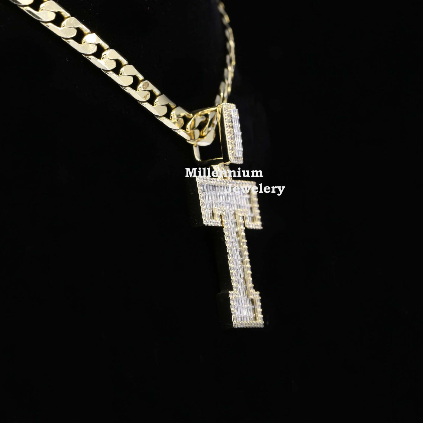 Classic T Initial Moissanite Diamond Iced Out Hip Hop Style Pendant Second