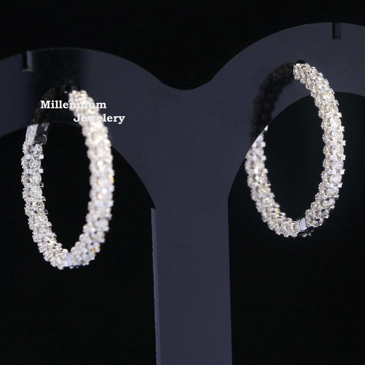 Circle Shape Hip Hop Style Diamond Embellished Earring Second