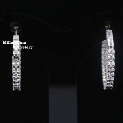 Circle Shape Hip Hop Style Diamond Embellished Earring Forth