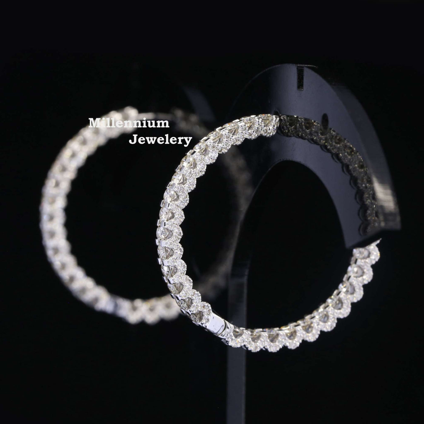 Circle Shape Hip Hop Style Diamond Embellished Earring Fifth