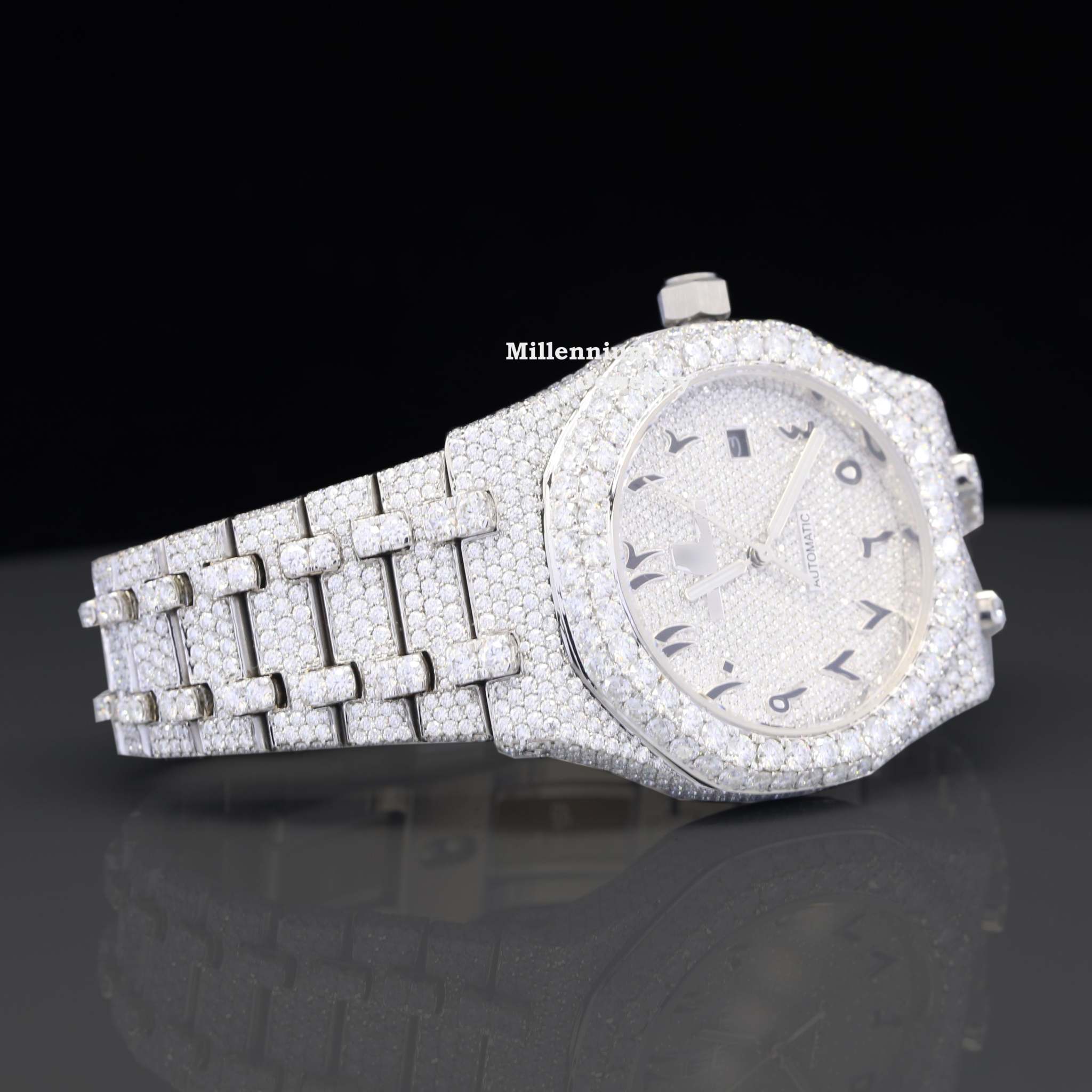 Unique Iced Out Moissanite Diamond Fully Automatic Watch For Men Body