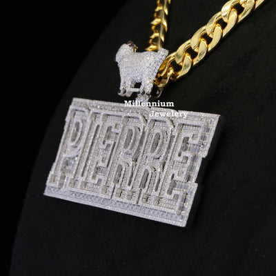 Custom Pierre Name Moissanite Diamonds Iced Out Hip Hop Pendants Third