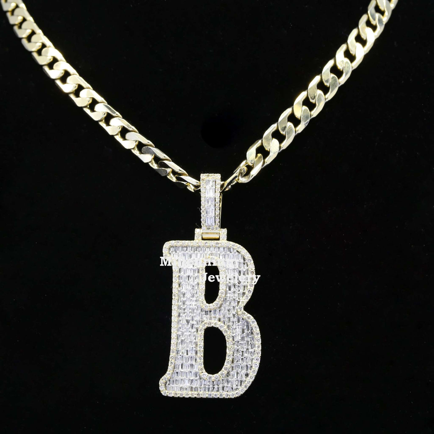 Boys B Initial Moissanite Diamond Bust Down Hip Hop Style Pendant First