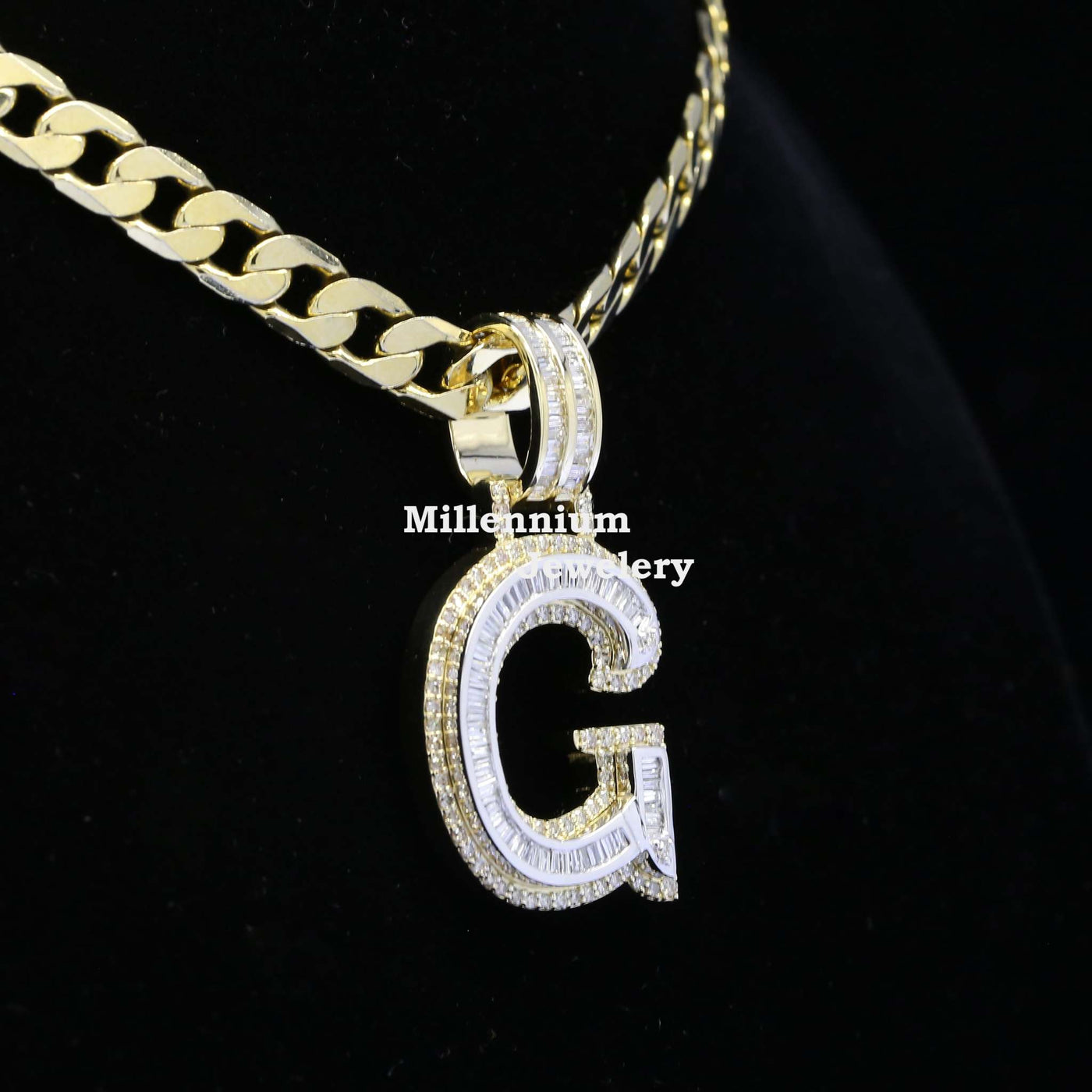 Glass G Initial Moissanite Diamond Iced Out Hip Hop Style Pendant Second