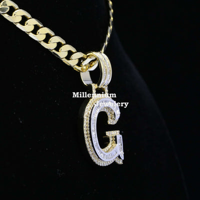 Glass G Initial Moissanite Diamond Iced Out Hip Hop Style Pendant Third