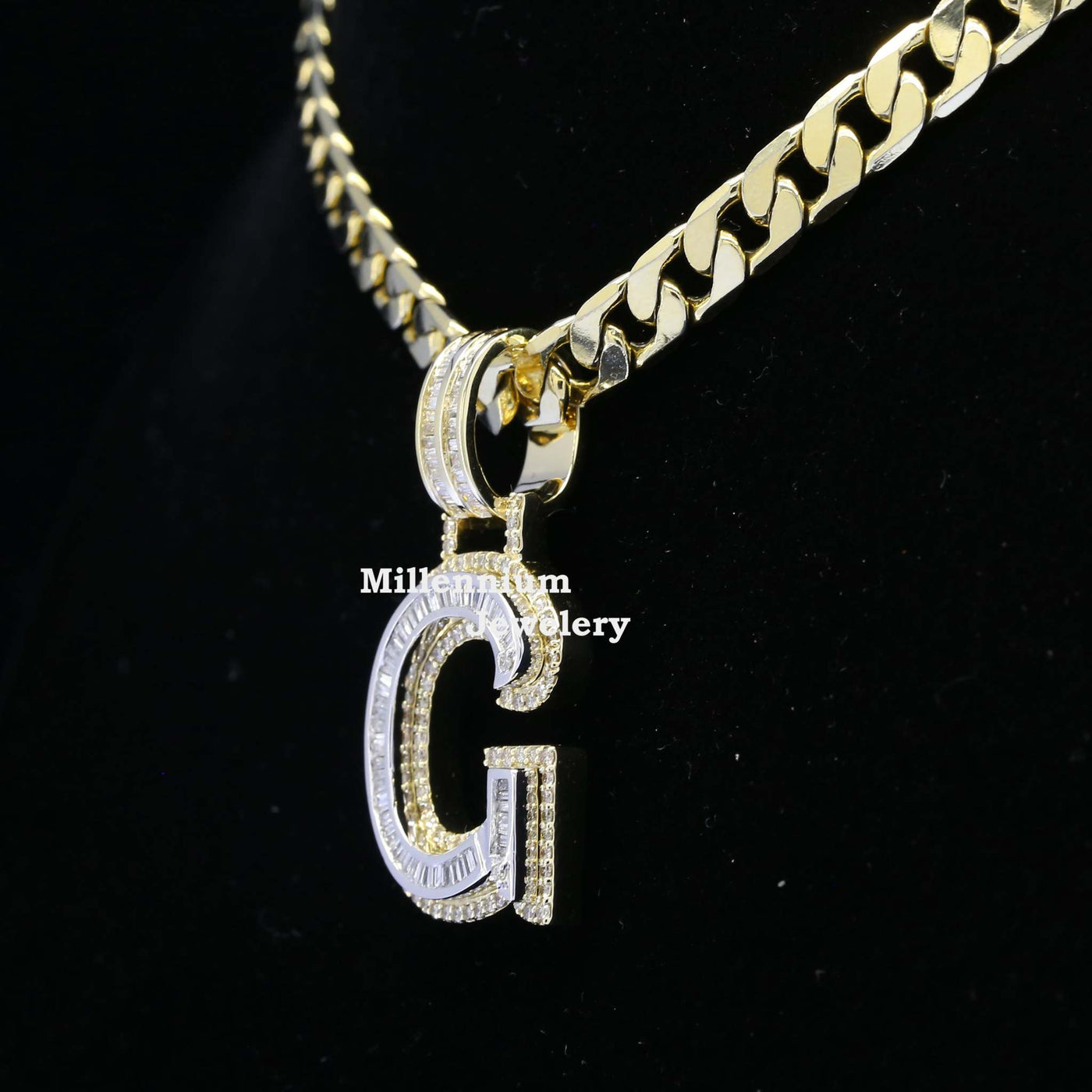 Glass G Initial Moissanite Diamond Iced Out Hip Hop Style Pendant Fifth