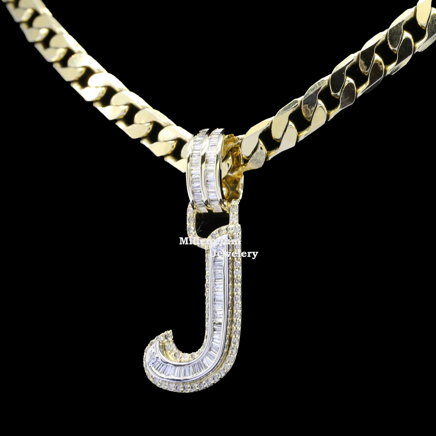 Custom J Initial Moissanite Diamond Fully Iced Out Hip Hop Pendant Second