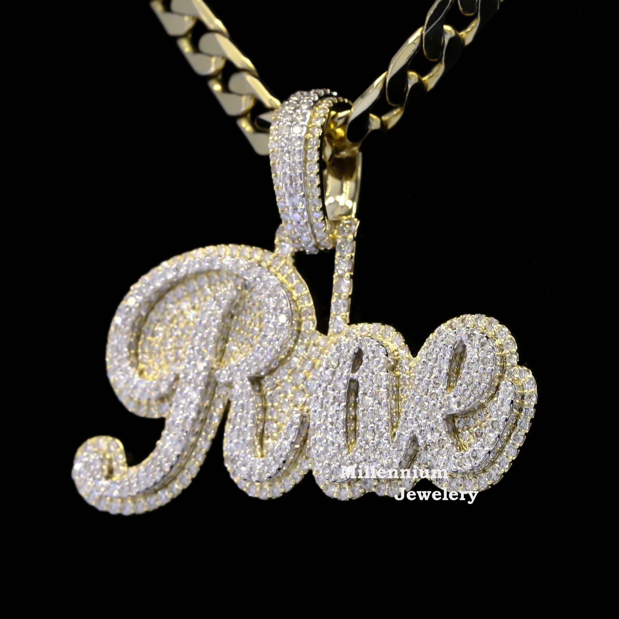Custom Rae Name Moissanite Diamond Bust Down Hip Hop Pendant Rapper Second