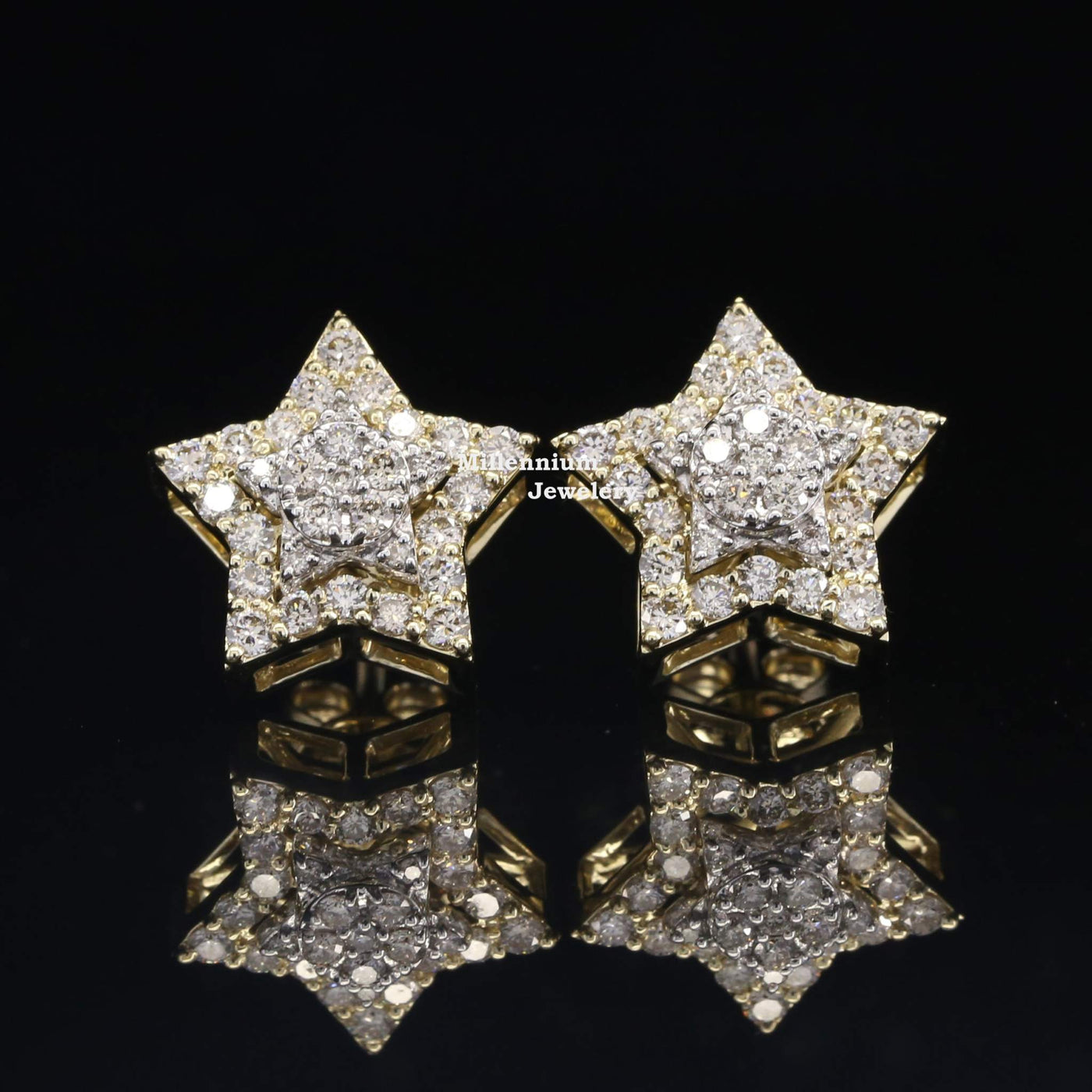 Star Shape Fully Iced Out Moissanite Diamond Earring First