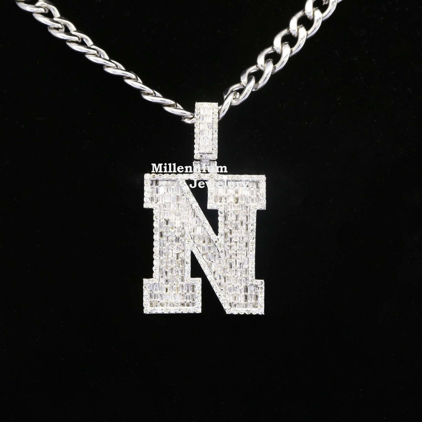 Classic N Initial Moissanite Diamond Iced Out Hip Hop Style Pendant First