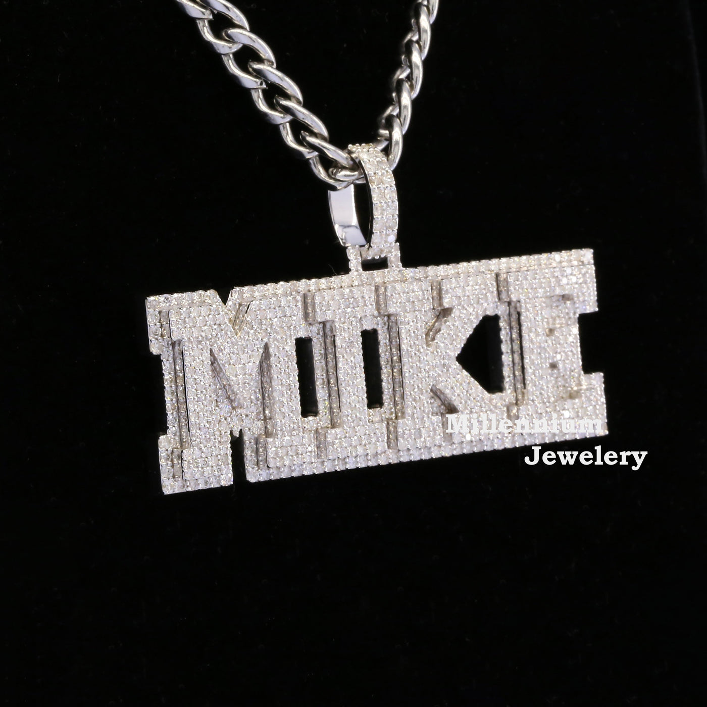 Custom Mike Name Moissanite Diamond Bust Down Hip Hop Pendant Rapper Third