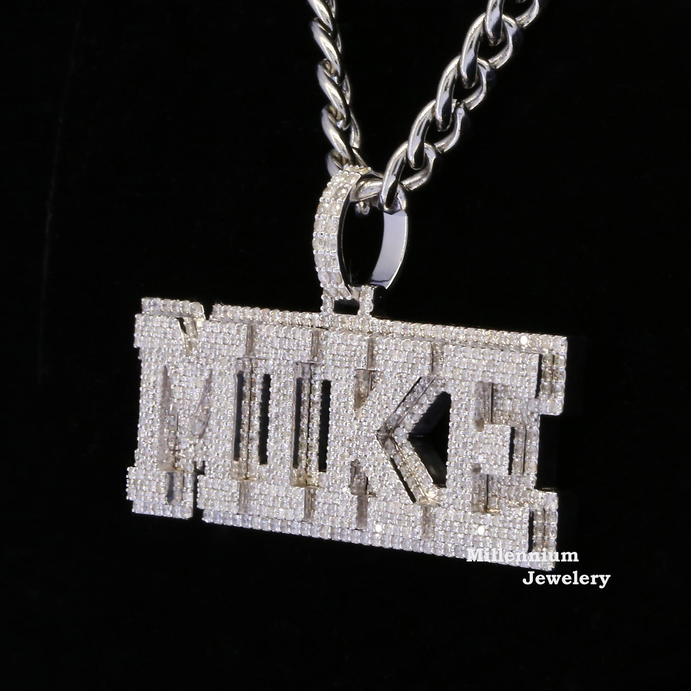 Custom Mike Name Moissanite Diamond Bust Down Hip Hop Pendant Rapper Second