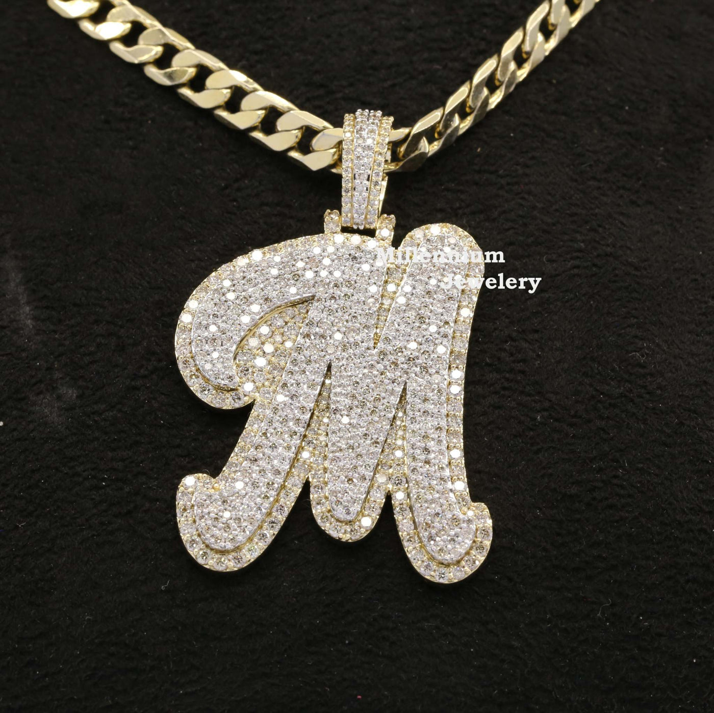 Monkey M Initial Moissanite Diamond Iced Out Hip Hop Style Pendant FIrst