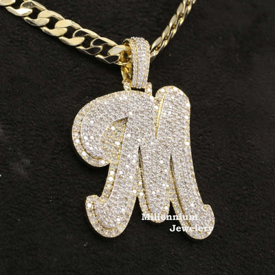 Monkey M Initial Moissanite Diamond Iced Out Hip Hop Style Pendant Second