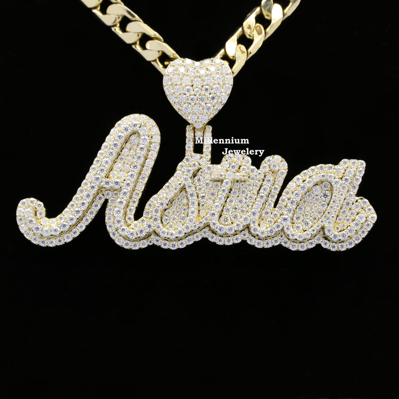 ASTIA Name Moissanite Diamond Iced Out Hip Hop Style Pendant Rapper First