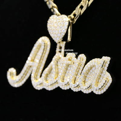 ASTIA Name Moissanite Diamond Iced Out Hip Hop Style Pendant Rapper Second