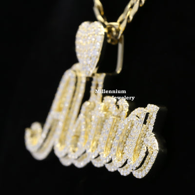 ASTIA Name Moissanite Diamond Iced Out Hip Hop Style Pendant Rapper Forth