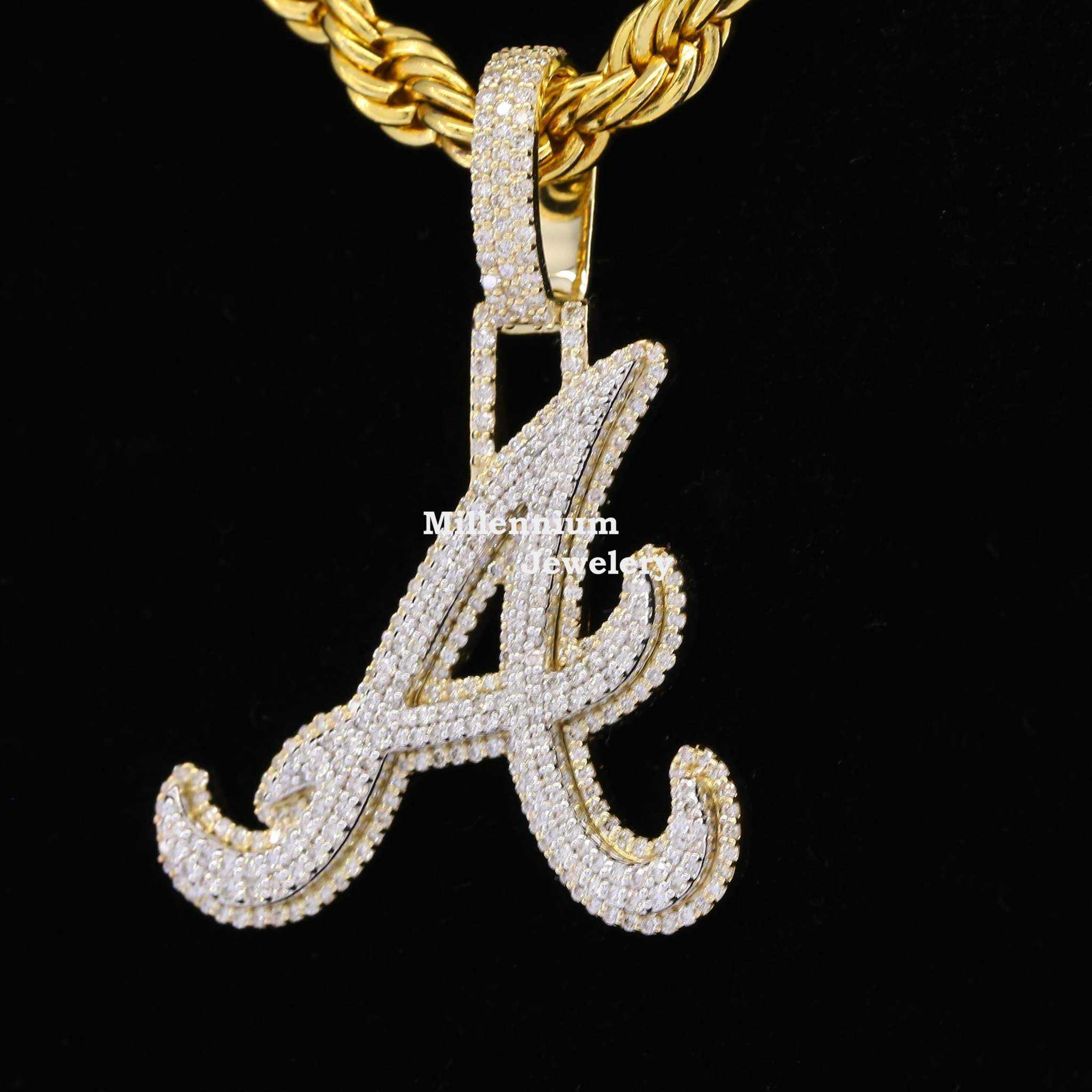 Attractive A Moissanite Diamond Bust Down Hip Hop Style Pendant Second