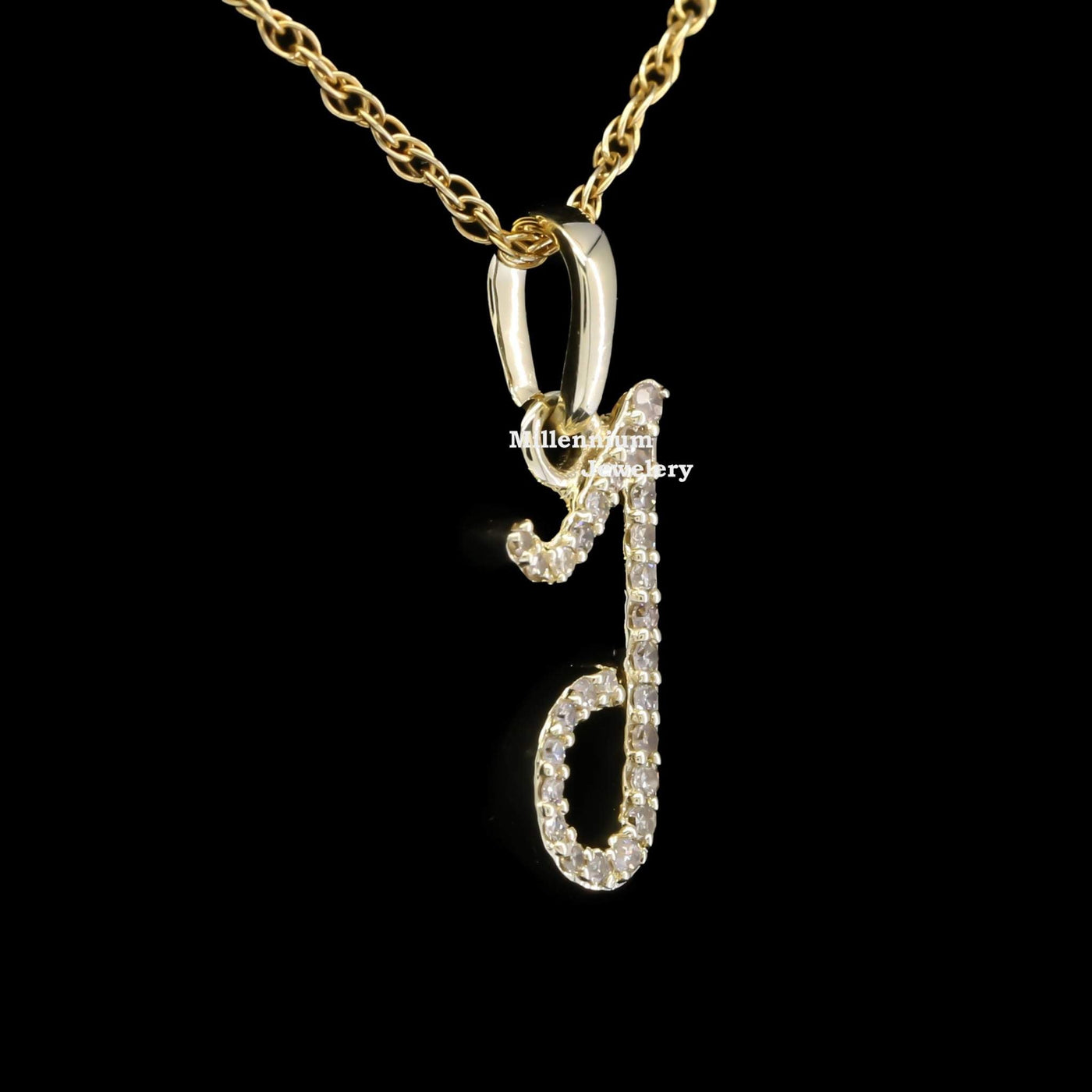 Custom J Initial Moissanite Diamond Totally Iced Out Hip Hop Pendant Third