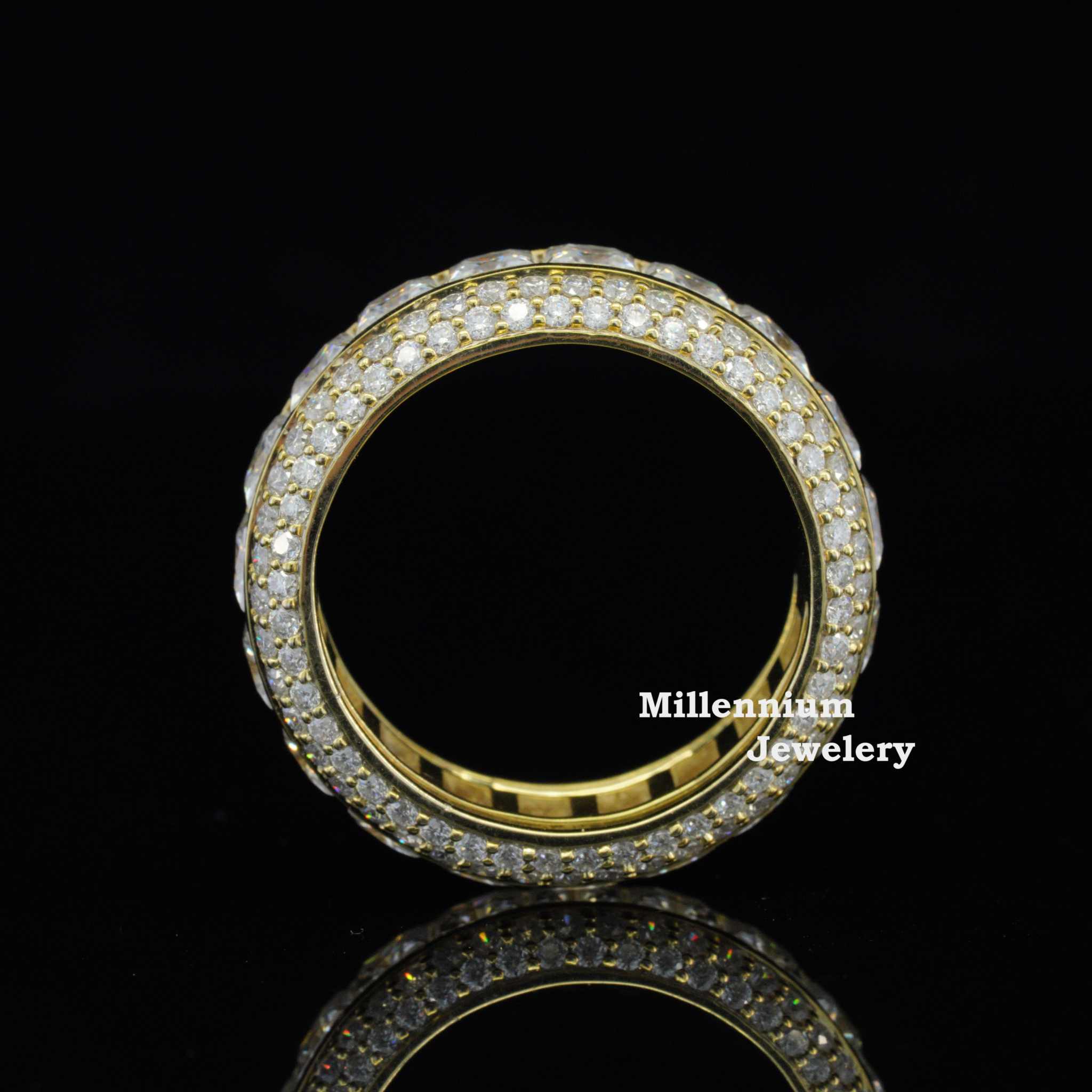 10 Carat Round and Princess Cut Moissanite Diamond Full Eternity Ring Second