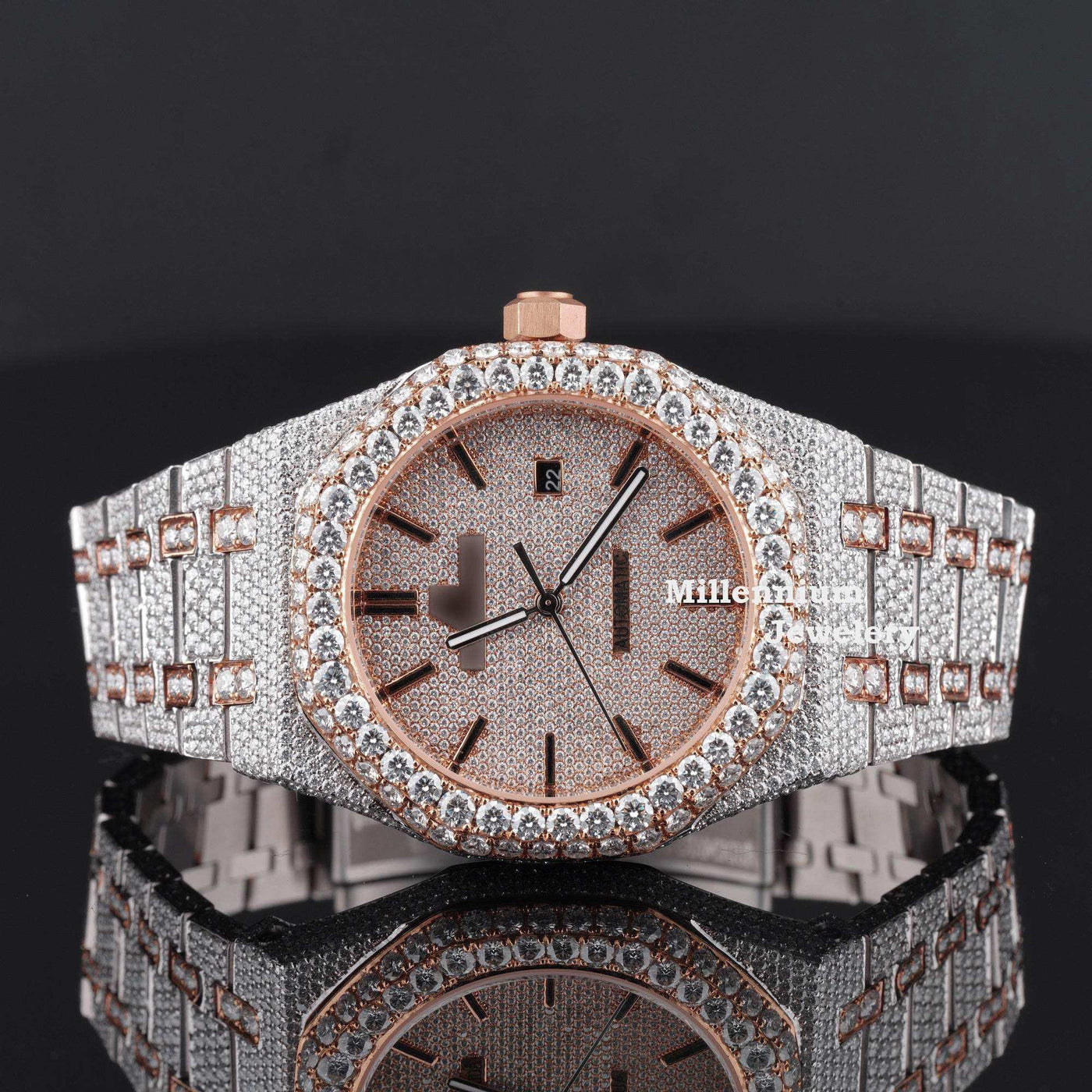 Branded Moissanite Watch For Men Iced Out Bust Down Watch Automatic Watch