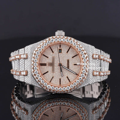 Japan Automatic Fabulous Iced Out Analog Moissanite Diamond Watch Seven