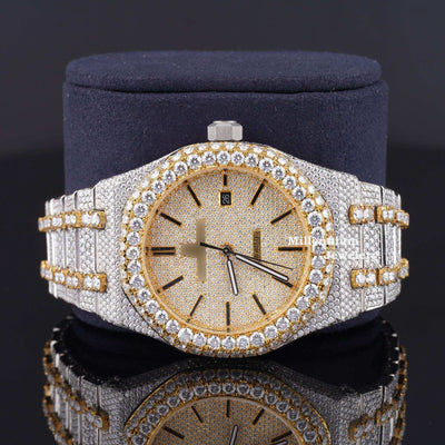 Japan Automatic Fabulous Iced Out Analog Moissanite Diamond Watch Fifth