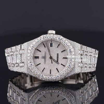 Awesome Iced Out Automatic Moissanite Diamond Wrist Watch First