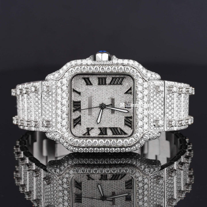 Unique Moissanite Watch Iced Out And Fully Automatic – Millennium
