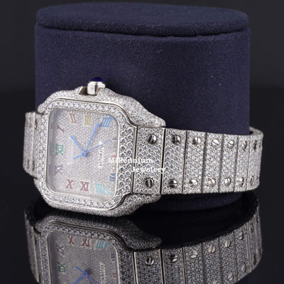 Automatic Moissanite Watch With Rainbow Color Number Third