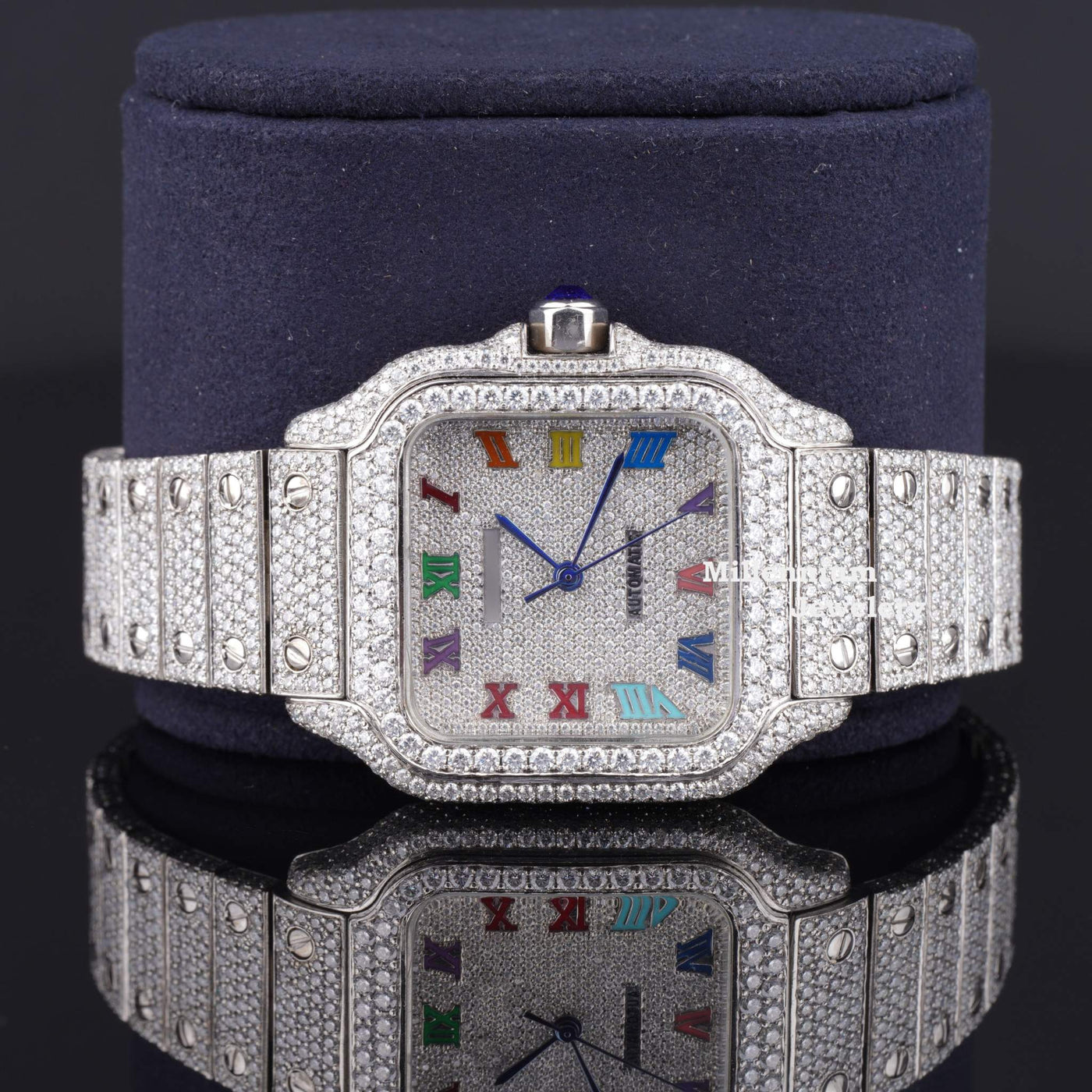 Automatic Moissanite Watch With Rainbow Color Number Fifth