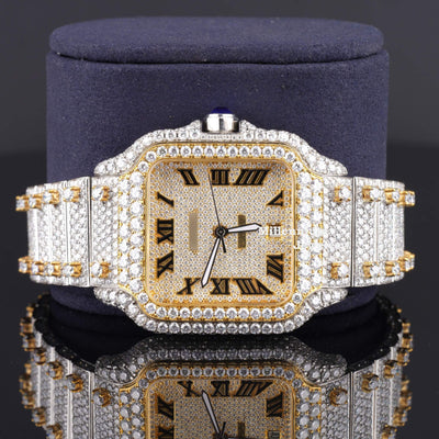 Automatic Roman Number Japan Style Moissanite Diamond Watch Fifth