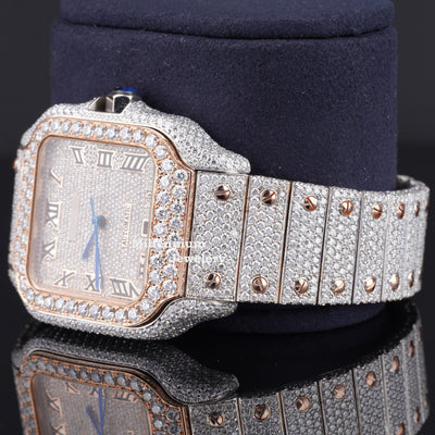 Stylish Fully Body Iced Out Moissanite Diamond Watch With Date Second