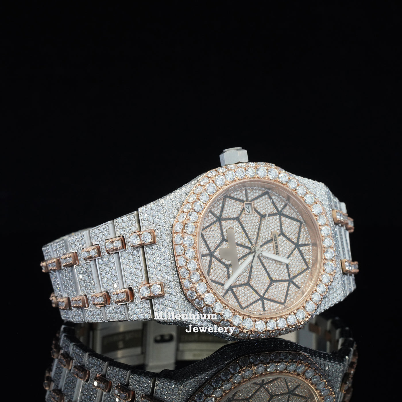 Limited Edition Automatic Self Winding Iced Out Moissanite Watch Third