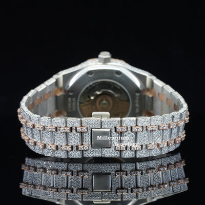 Limited Edition Automatic Self Winding Iced Out Moissanite Watch Forth