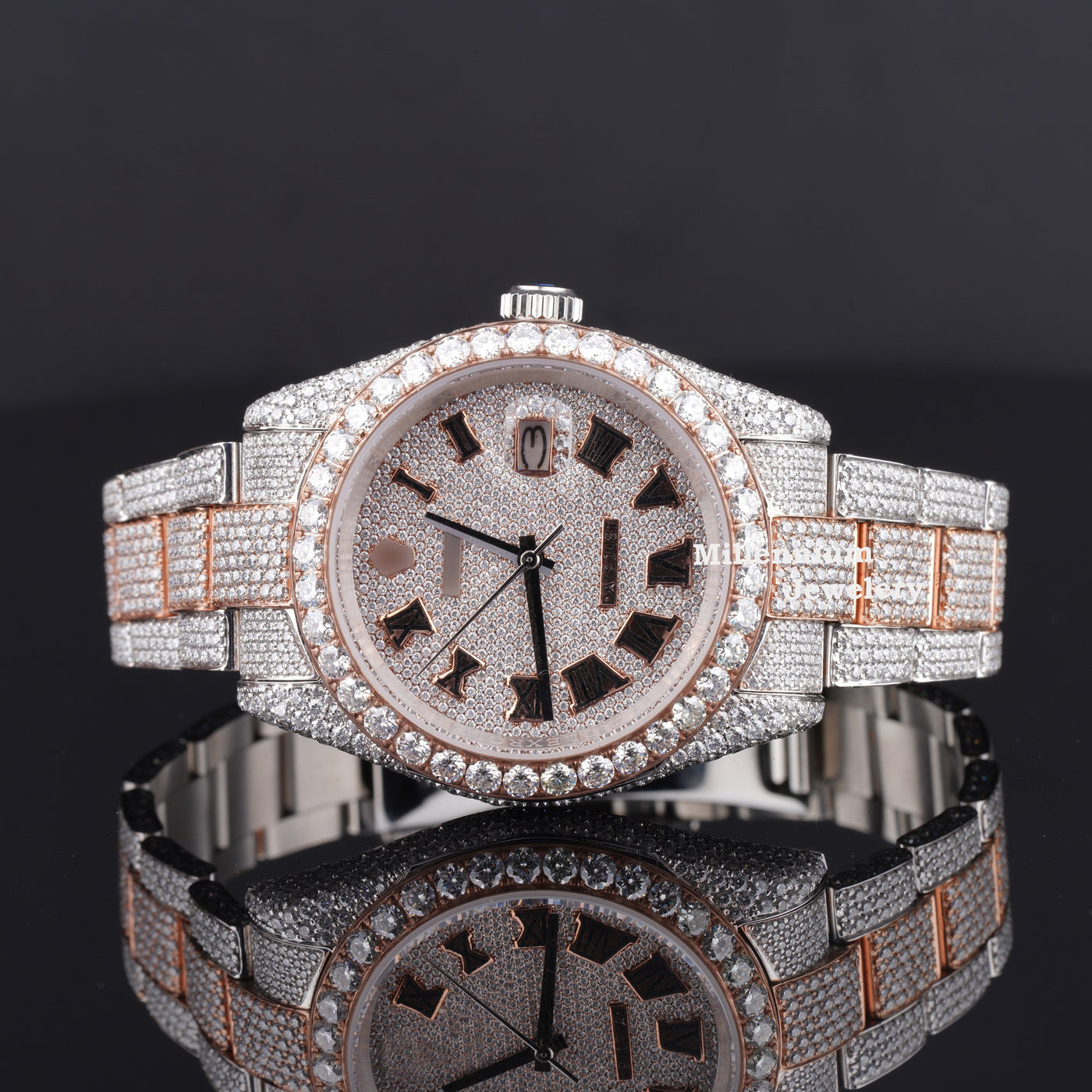 Elegant Look Fully Iced Out Business Style Moissanite Watch First