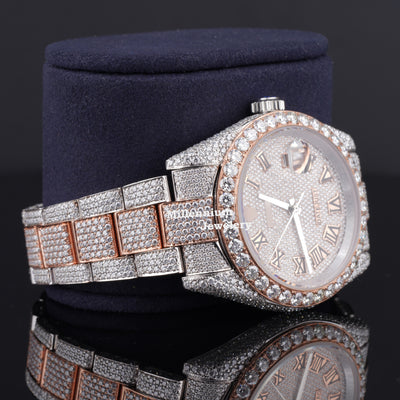 Elegant Look Fully Iced Out Business Style Moissanite Watch Second