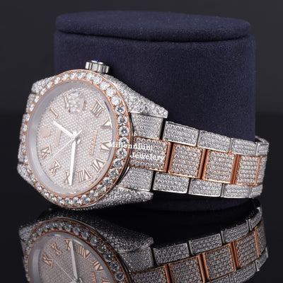 Elegant Look Fully Iced Out Business Style Moissanite Watch Third