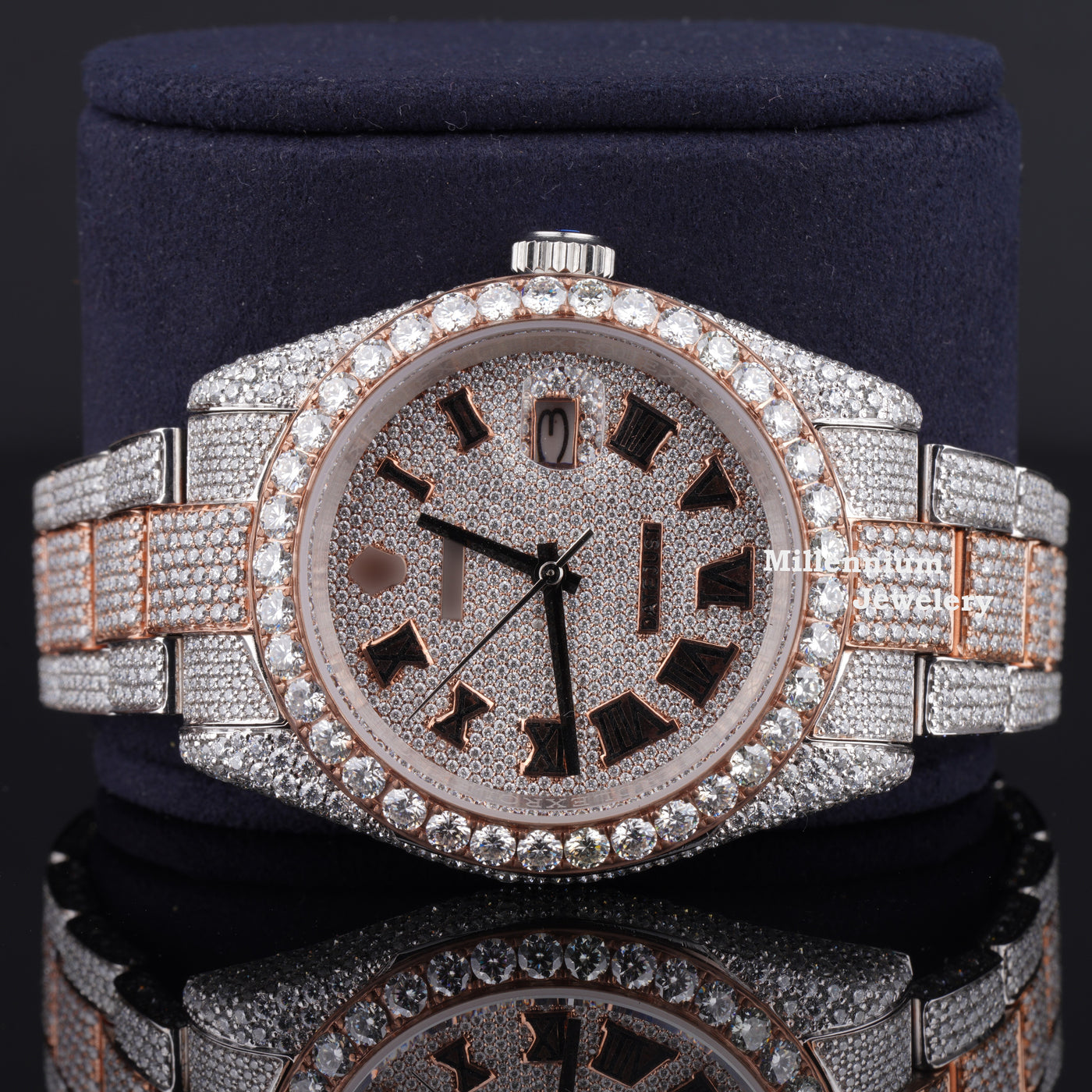 Elegant Look Fully Iced Out Business Style Moissanite Watch Fifth