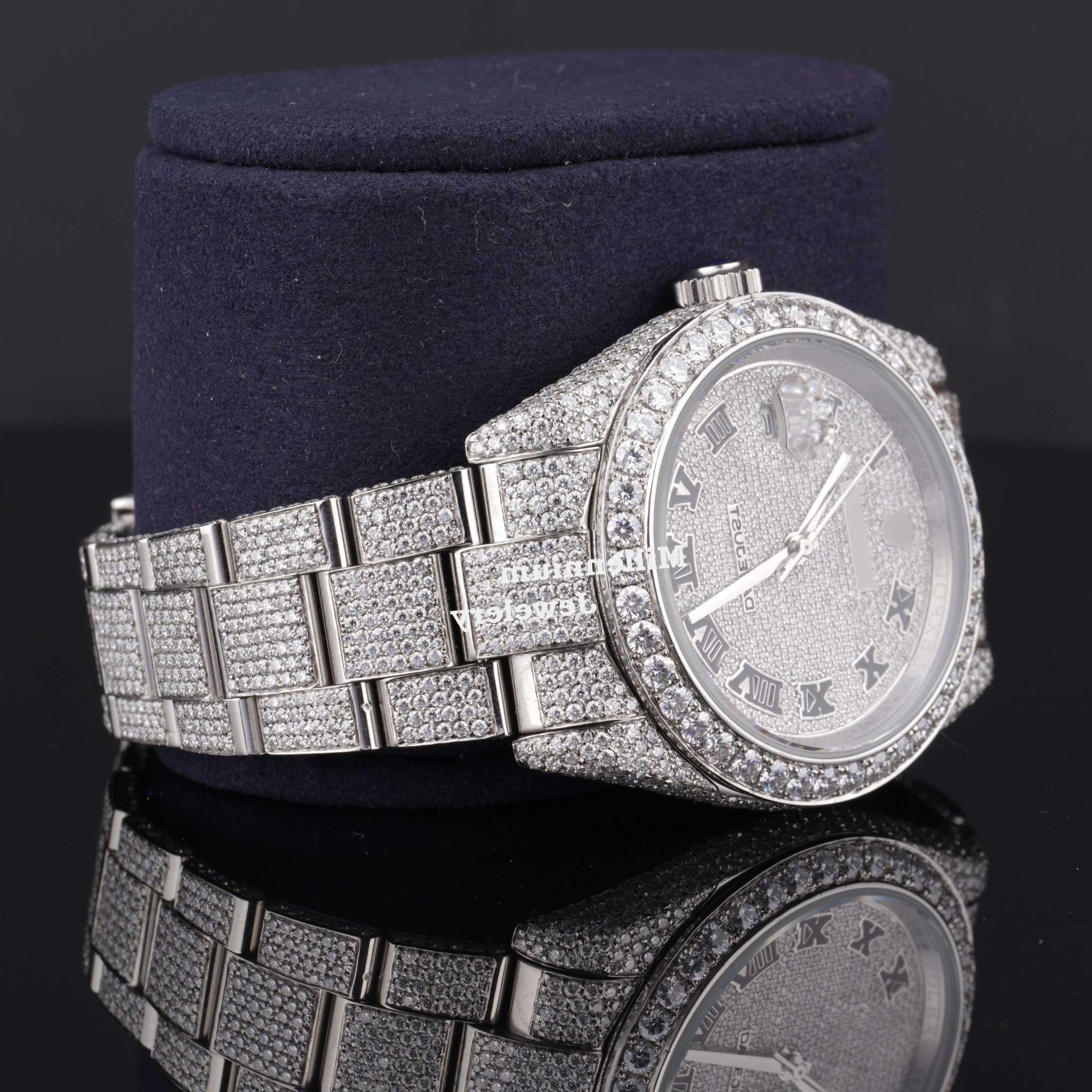 Professional Style Iced Out Automatic Moissanite Watch Second