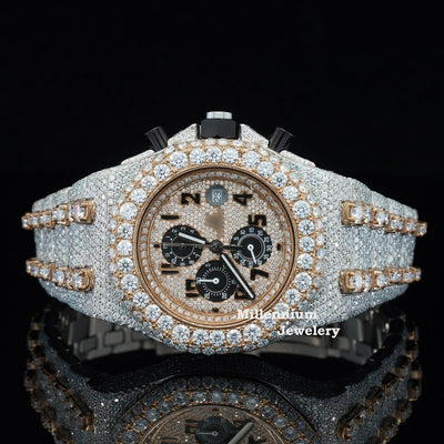 Uniquely Crafted Two Tone Fully Iced Out Automatic Watch First