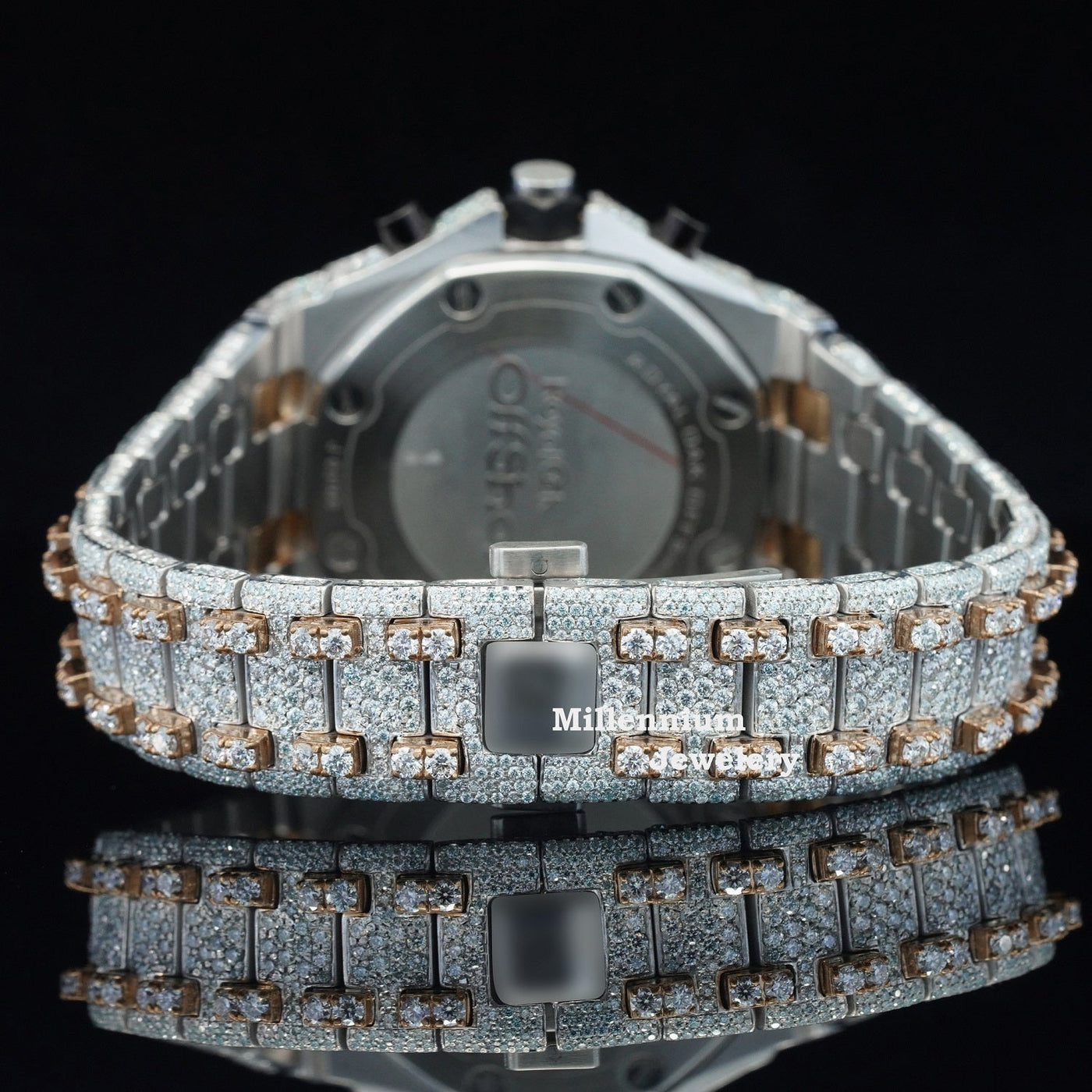 Uniquely Crafted Two Tone Fully Iced Out Automatic Watch Fourth