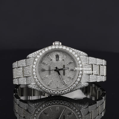 Fancy Two Tone Fully Diamond Iced Out Automatic Moissanite Watch Fifth