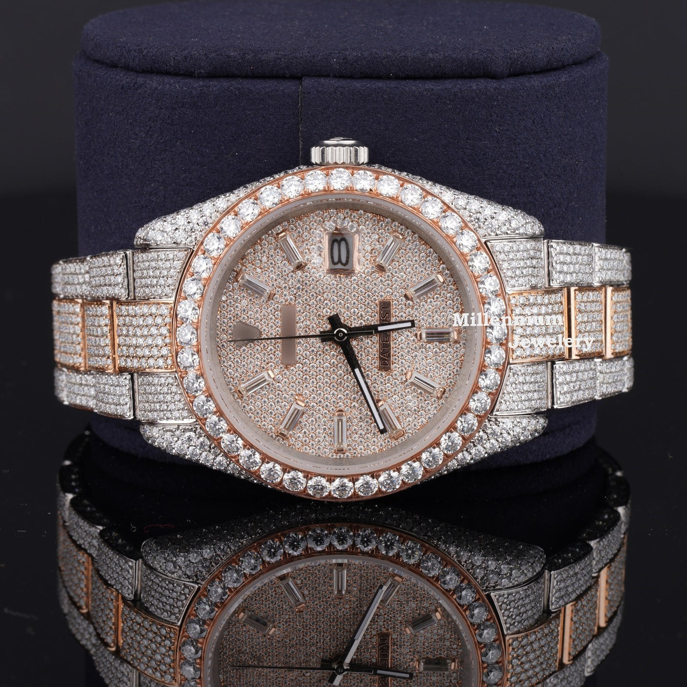 Classic Two Tone Sterling Diamond Iced Out Moissanite Watch First