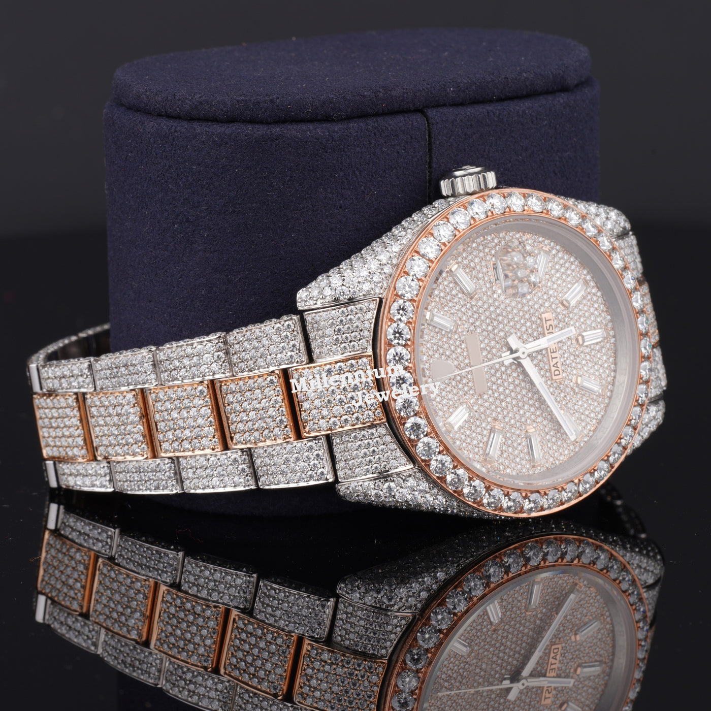 Classic Two Tone Sterling Diamond Iced Out Moissanite Watch Forth